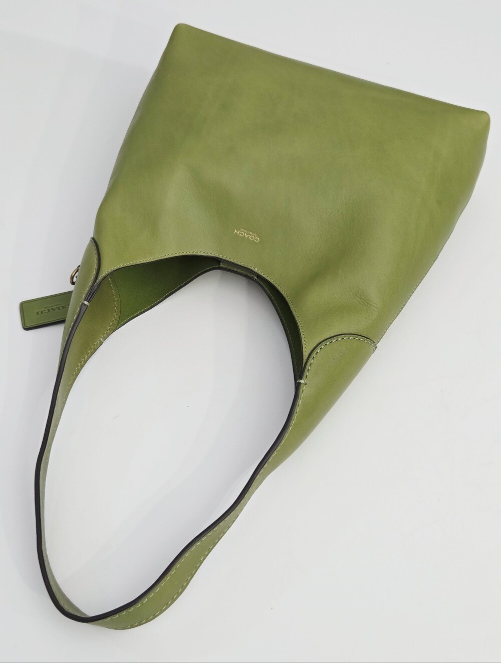EXCELLENT AUTHENTIC COACH BROOKLYN 28 SHOULDER BAG - DARK LIME - Picture 4 of 13